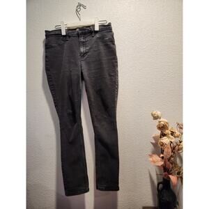 Free People High-Waisted Skinny Jeans in Washed Black, Size W31,‎ Inseam 26